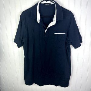Bugatchi Navy Blue Polo Size‎ Large 100% Pima Cotton